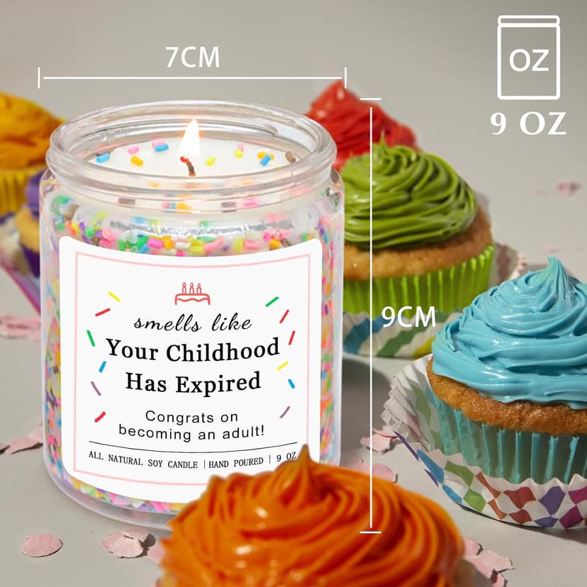 18 Year Old Birthday Gifts for Daughter, Friend, Sister, Niece, Creamy Vanilla with Sprinkles Homsolver 18th Birthday Gifts for Girls, 18th Birthday Decorations Candle B0DCB8F4K5