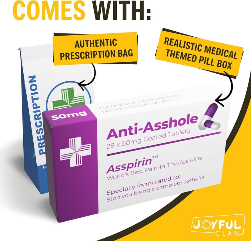Funny Joke Pill Box Prank - Gag Gifts for Men & Women – Funny Gifts for Him or Her – Unique Inappropriate Novelty Gift – Birthday Gifts for Women – Rude Silly Presents for Boyfriend Dad Uncle