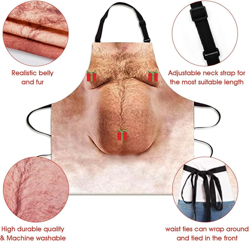 White Elephant Gifts for Adults,Funny Gifts Apron Belly Christmas Stocking Stuffers Gag Gifts for Dad Him Men Adults