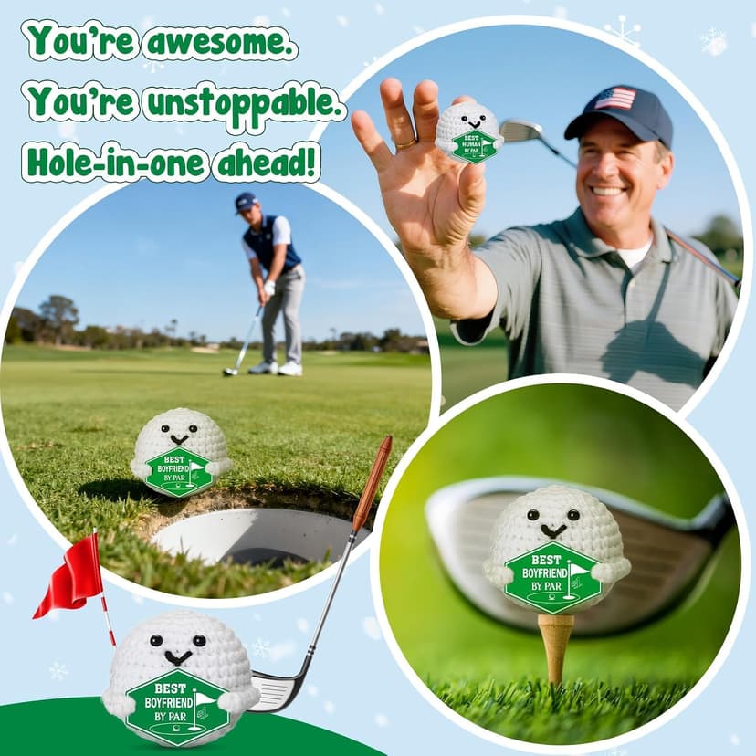 Funny Crochet Golf Ball Accessories Christmas Stocking Stuffers for Boyfriend Him Fiance Anniversary Valentines Romantic Gift Gifts for Boyfriend Bf Birthday - Sweetest Day Gifts for Him Men B0GDGBKLKJ