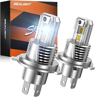SEALIGHT H4/9003 LED Light Bulb, 1:1 Real Size, 900% Brighter than Origin, 46,000LM Super Output, 6500K Cool White with 25000RPM Fan, 3Mins Plug and Play, Pack of 2