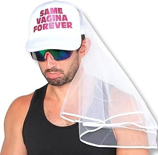 Sterling James Co. Bachelor Party Hat and Veil - Bachelor Party Ideas, Supplies, Gifts, Jokes and Favors (1 Pack - With Veil)