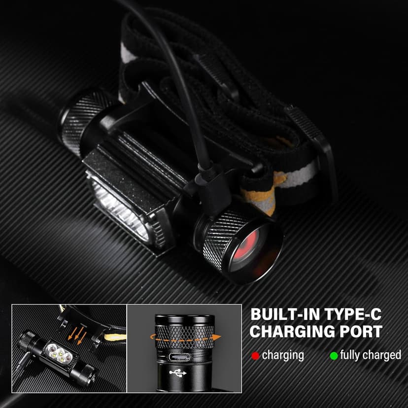 sofirn LED Headlamp Rechargeable, H35R Super Bright Lightweight Head Light with 660nm Deep Red Light, 1500 Lumens White Light, IPX6 Waterproof Head Flashlight for Running Hiking Camping