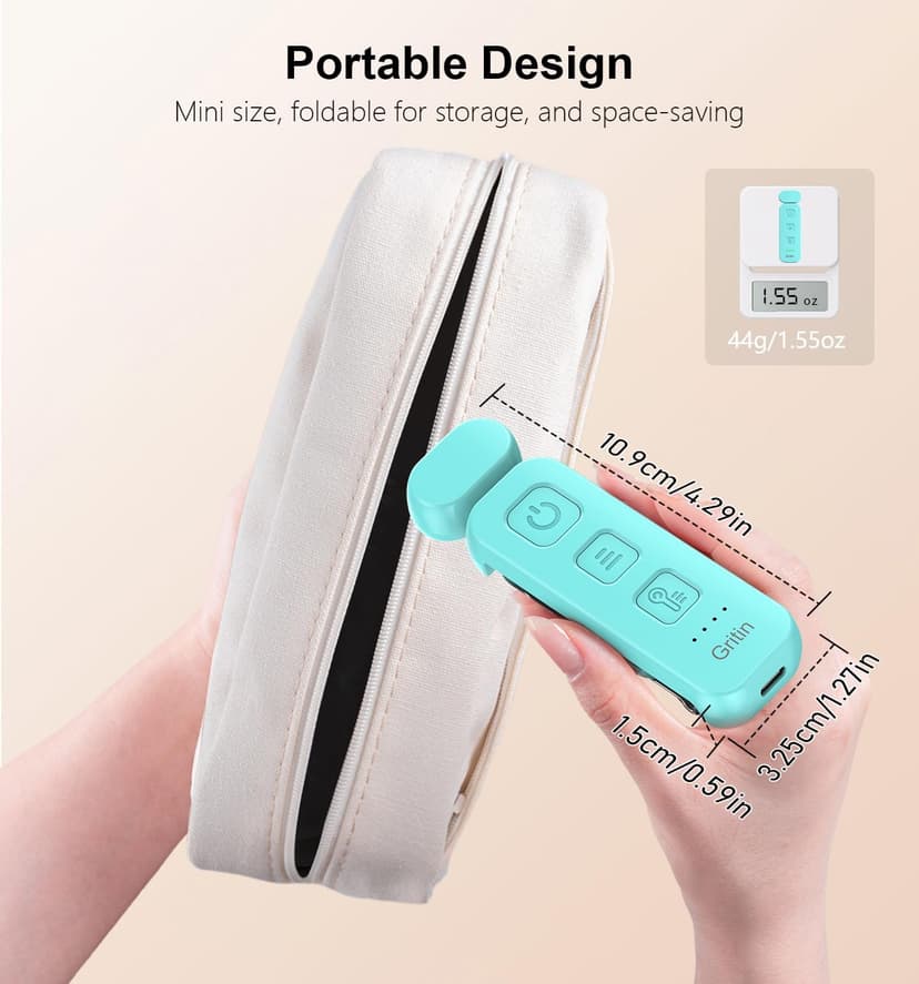 Gritin Reading Light, Rechargeable Book Light for Reading in Bed - Eye Caring 3 Color Temperatures, 5-Level Dimmable Brightness, Long Lasting, Compact Size Clip on Book Lamp for Bookworms-Blue