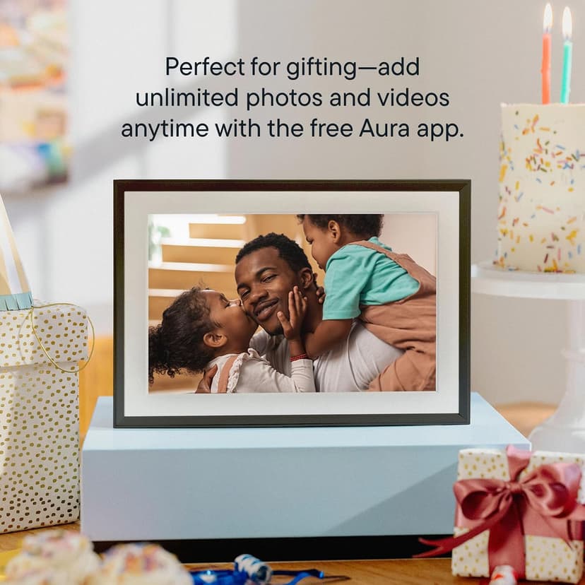Aura Digital HD Picture Frame, Best Frame for Gifting, (10" - Carver Black Mat) B0GMKR3PJ7