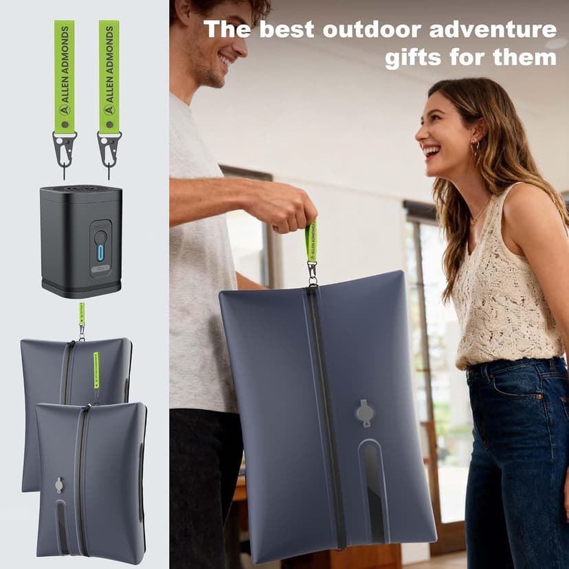 Vacuum Bags for Travel with Electric Pump,34L Waterproof Compression Bags for Carry On Suitcases and Backpack for Air Travel Vacation Camping Boating Outdoor Sports 2 Pack