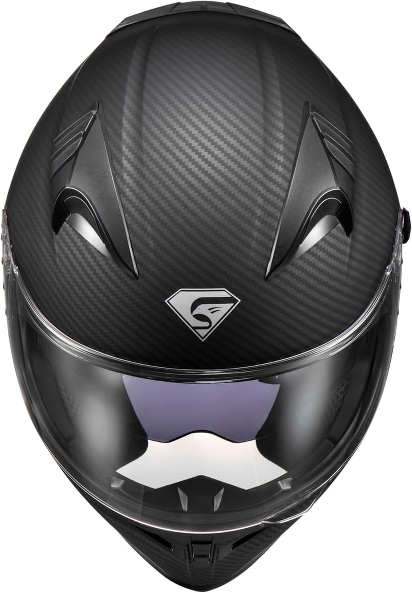 KYPARA Full Face Motorcycle Helmet with Internal Tinted Visor & DOT Approved for Moped ATV Cruiser Scooter (Matt Black, Large)