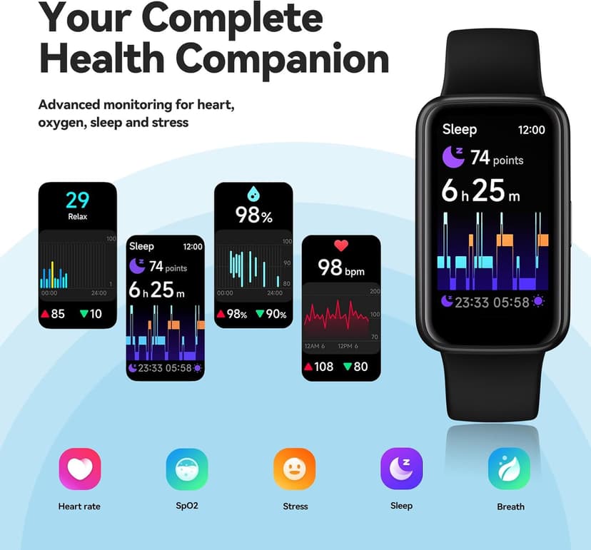 Enfit Fitness Trackers,Smart Watch with 1.47" Color Screen,100+Sport Modes Fitness Watch with Heart Rate Sleep Monitor, Pedometer Step Counter Watch, 3TAM Waterproof Activity Trackers for Women Men,BK