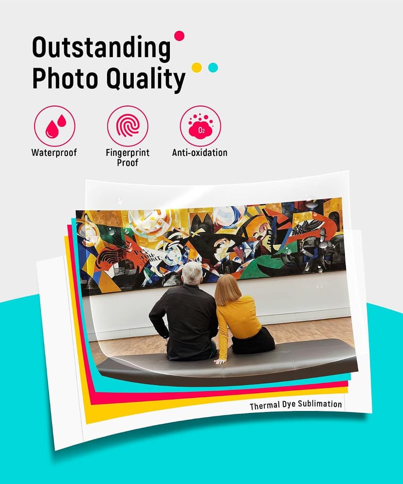 Liene M100 4x6'' Photo Printer, Phone Printer 100 Sheets & 3 Cartridges, Full-Color Photo, Portable Instant Photo Printer for iPhone Android, Thermal Dye Sublimation, Wi-Fi Picture Printer 100 Papers B09XHYNHB2