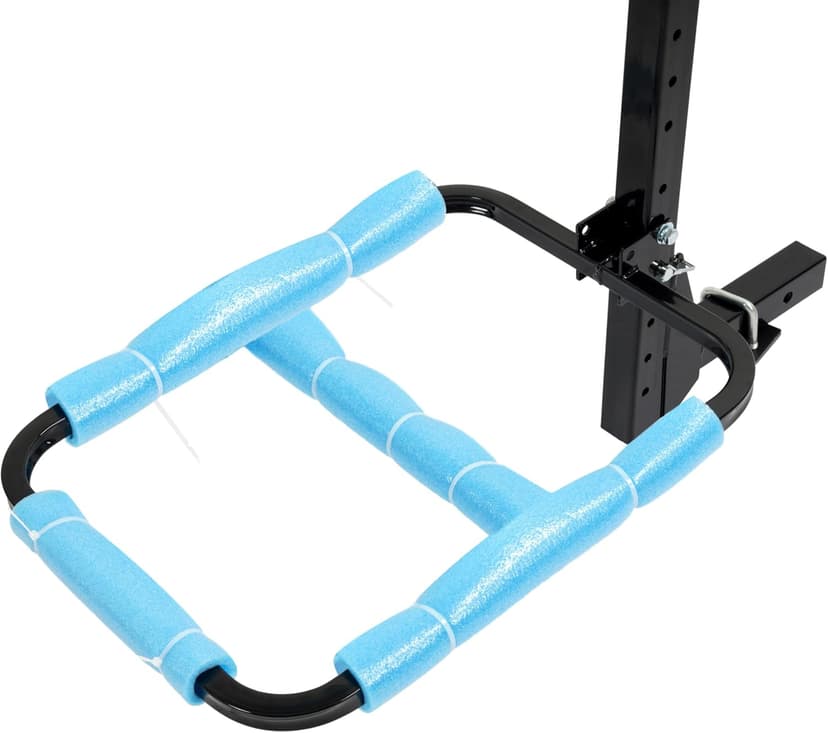 ALMULOO RV Hitch Mount Kayak Rack Fits up to 12'' Kayaks Vertical Standing Kayak Carrier 2'' Hitch Receiver Height Adjustable 150LBS for RV Truck SUV Steel