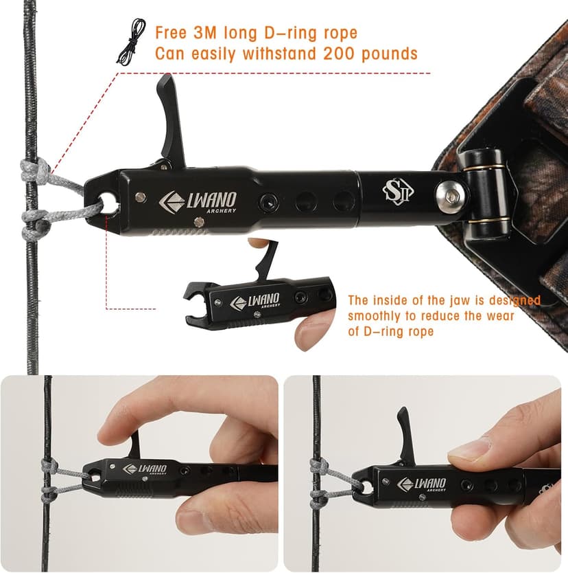 LWANO Archery Compound Bow Release Aids Trigger 360° Adjustable Wristband Release Aids for Adults Youth Kids Hunting Shooting Accessories
