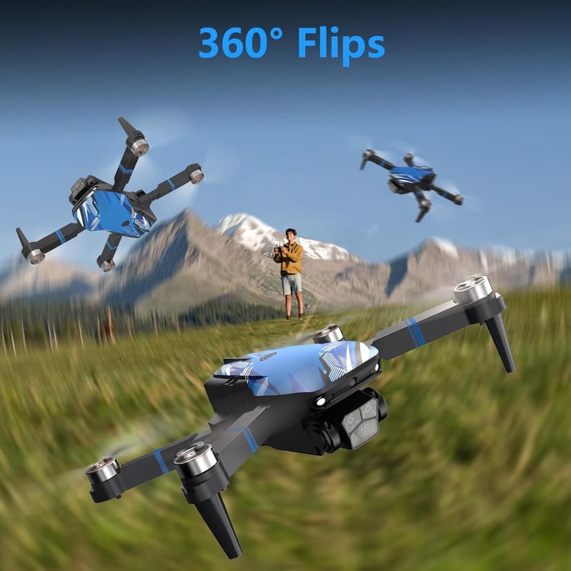 Drone with Camera for Adults LCD Screen FPV Live Video, Professional Brushless Motor 270° Obstacle Avoidance 3D Flips, Foldable RC Mini Quadcopter for Beginners Support 32G SD Card Max Under 250G Gift