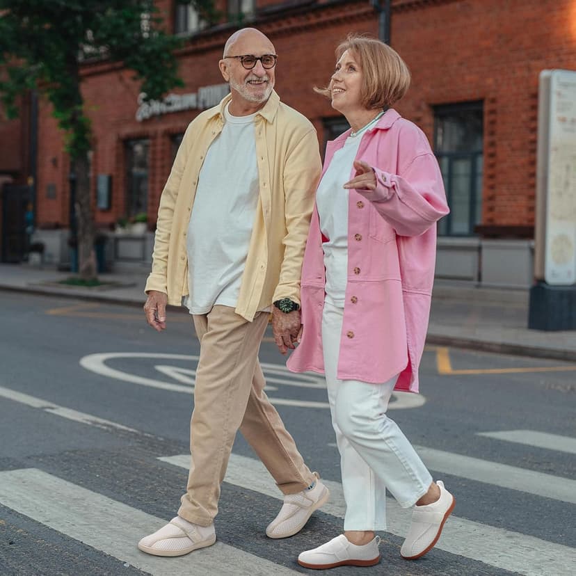 JOINFREE Diabetic Wide Walking Shoes for Women & Men with Adjustable Upper, Zero Drop Non Slip Casual Sneakers Comfortable for Edema, Arthritis, Swollen Feet & Elderly