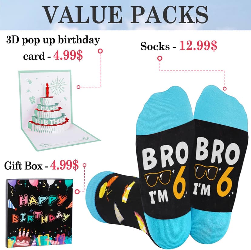 Juesly Birthday Gifts for Boys, 5-18 Years Old Sock for Boys, Presents for 5-18 Year Boy B0F1JPP67J