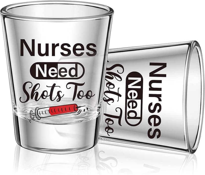 Funny Medical Gifts for Women, Humorous Shot Glass with Slogan, Nursing Graduation Party, Nurses Day Celebration Patelai 2 Pcs Nurse Shot Glasses 2.36 X 1.97 Inch Nurse Theme 2 Oz B093PZK2GF