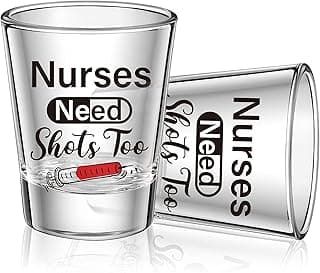 Funny Medical Gifts for Women, Humorous Shot Glass with Slogan, Nursing Graduation Party, Nurses Day Celebration Patelai 2 Pcs Nurse Shot Glasses 2.36 X 1.97 Inch Nurse Theme 2 Oz B093PZK2GF