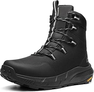 NORTIV 8 Men's Wide Winter Boots Grip on Snow Ice Insulated Waterproof Lightweight Comfortable Hiking Outdoor Boots