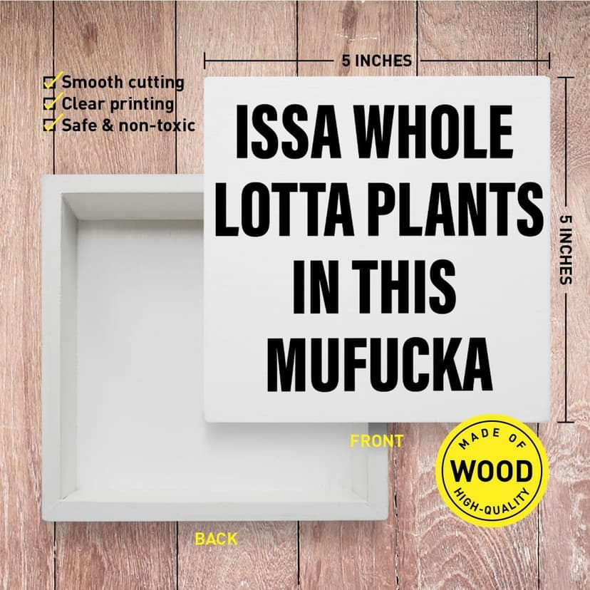 Plant Lover Decor Wooden Box Sign, Plant Garden Gardening Desk Decoration Home Office Kitchen Decor, Whole Lotta Plants, Gardening Gardener Plant Lover Gifts for Men Mom Women B0CXPCXLFL