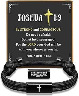 PEALICIOUS Cross Bracelet for Boys, Joshua Birthday Son Gifts for Teens B0FK4PJ31K
