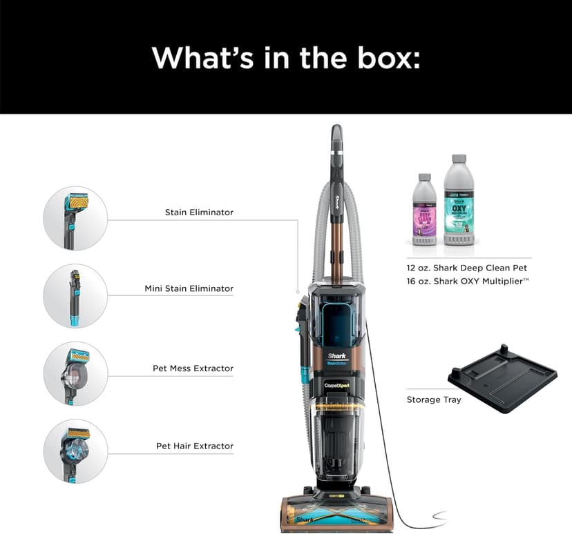 Shark Carpet Xpert Hair Pro with Stain Striker, Upright Carpet, Area Rug & Upholstery Cleaner, Carpet Shampooer, 4 Tools, Copper, EX301