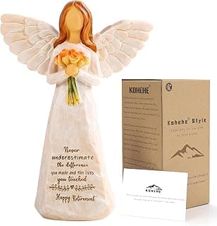 Retirement Gifts for Women, Happy Retirement Party Decorations, Retired Gifts for Teachers Coworkers Nurses Friends Sisters Retirement Gift for Woman, 5.5” Resin Angel Figurine - Retirement Gifts B0DF368QNW