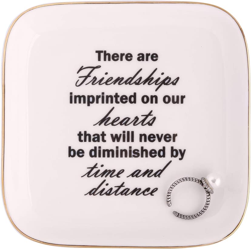 Scwhousi Ring Dish Jewelry Tray for Friend Mom Sister Maid of Honor,Birthday Mother's Day Christmas Gifts