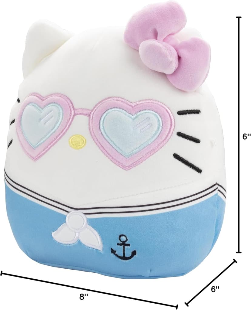 Soft Squishy Collectible Sanrio Summer Stuffed Animal Toy Gift for Kids, Boys & Girls Squishmallows 8-Inch Hello Kitty Sailor Jazwares Plush B0BT86R95G