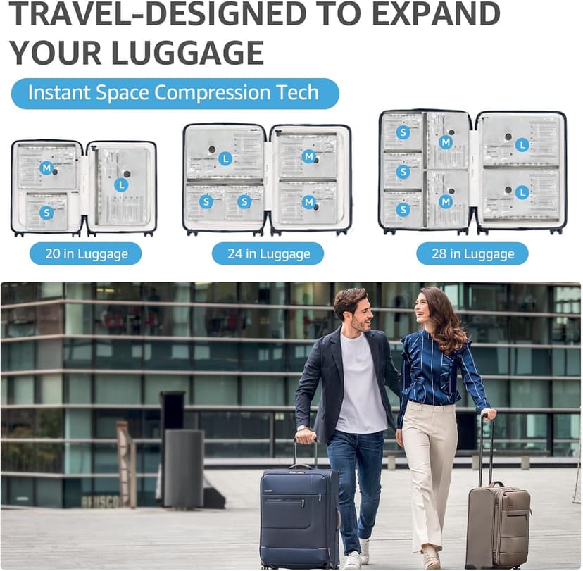 Vacuum Bags for Travel with Rechargeable Pump, 3 Sizes Vacuum Seal Bags for Clothing, Compression Vacuum Travel Bags for Luggage, Vacuum Packing Bags for Closet Organization (15 Combo Travel Size)