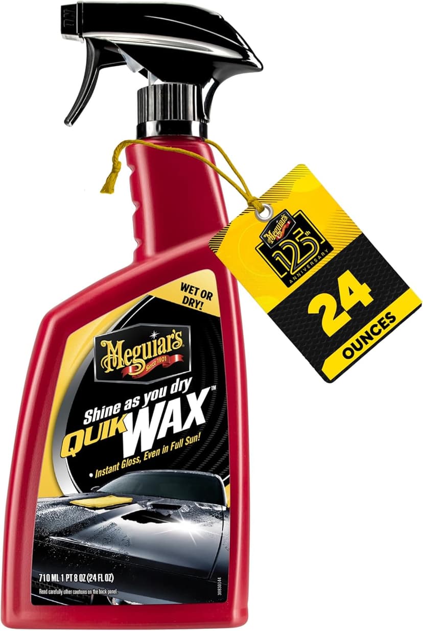 Meguiar's A1624 Quik Wax - Easy-to-Use Spray Wax for Gloss, Shine & Protection - Wet or Dry Use, 24 Oz.