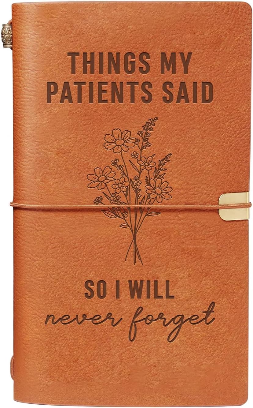 Nurses Appreciation Graduation Gifts for Women, LPN RN Nursing Student Gift for Nurses Week/Day, Engraved Refillable Notebook GiltGlimmer Nurse Gifts, Things My Patients Said Journal Leather Notebook B0GK6M9WZJ
