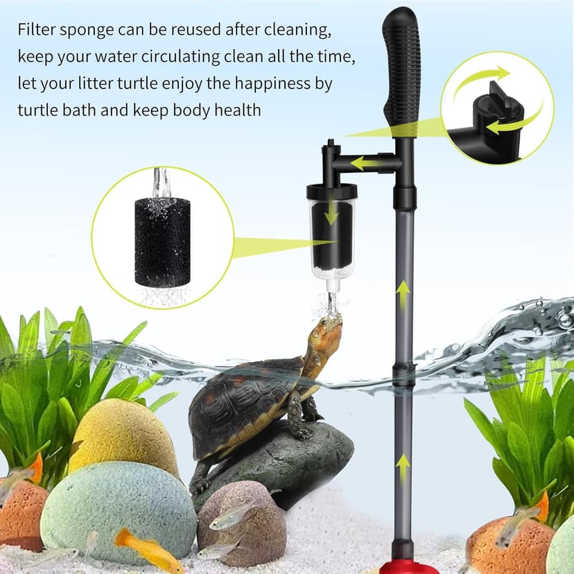 Electric Aquarium Vacuum Gravel Cleaner, 36W 6 in 1 Multifuction Automatic Fish Tank Gravel Cleaner Vacuum for Wash Sand & Water Changer