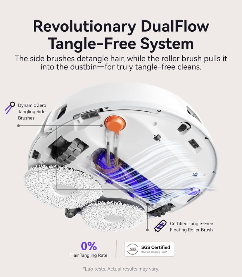 NARWAL Freo Pro Robot Vacuum and Mop Combo, Tangle Free Robot Mop, 8500Pa Powerful Suction, Self-Emptying, Auto Mop Washing, Auto Drying, Obstacle Avoidance, Ideal for Pet Hair and Hard Floor