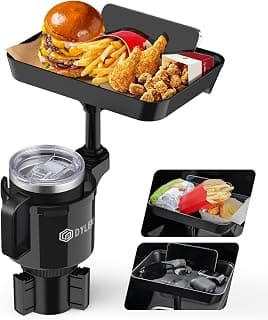 Cup Holder Expander Adapter for Car, Road Trip Essentials, Car Accessories Fits Owala, Yeti, Large Bottles 16-46 oz DYLEN Car Cup Holder Tray, 9.5”Detachable Car Food Tray Table for Eating B0DGSZDNCJ