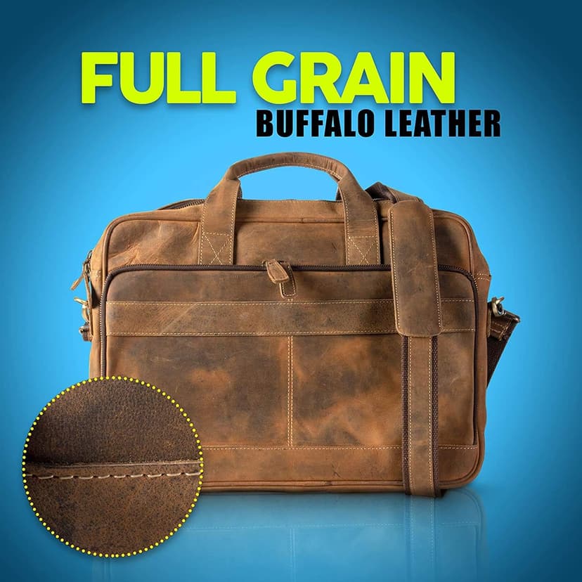 Leather briefcase 18 Inch Laptop Messenger Bags for Men and Women Best Office briefcase Satchel Bag