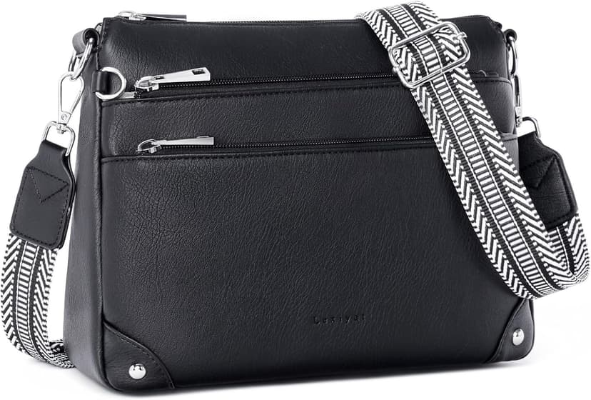 Lexiyat Crossbody Bags for Women Rfid Travel Crossbody Purses Leather Handbags Medium Shoulder bag with Adjustable Strap