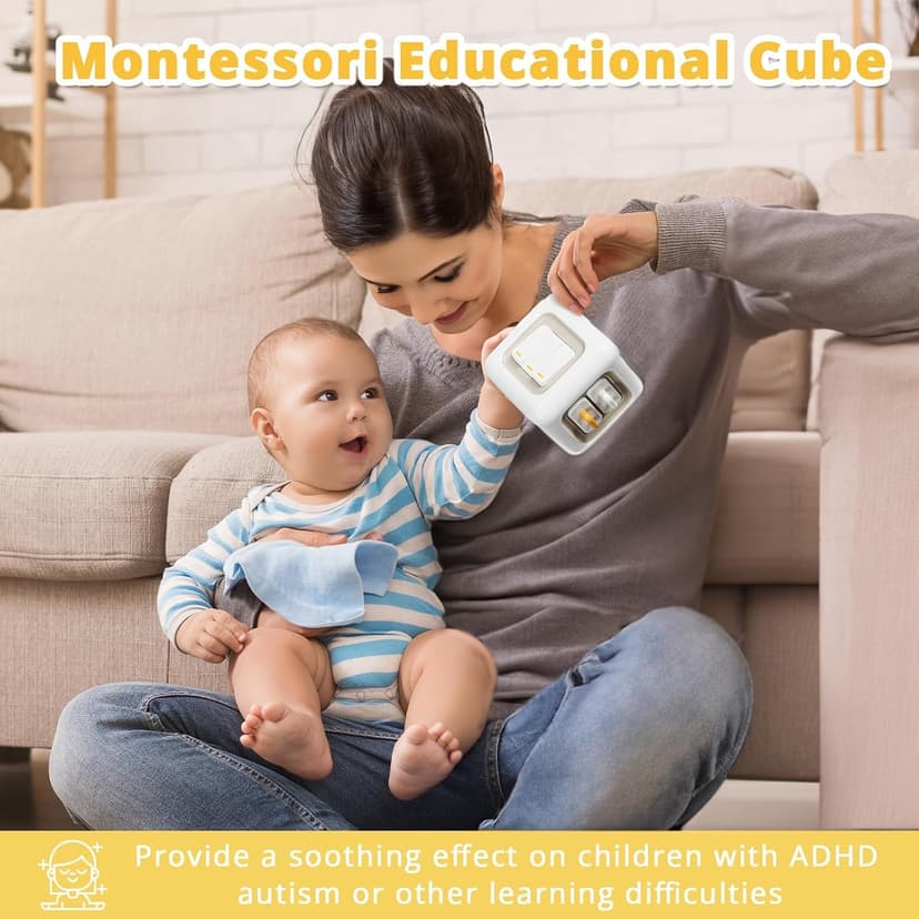 Learning Fine Motor Skills, Toys for 1 Year Old Boy, 6 9 12 Months Baby Shower Gifts SOCBTNSO Montessori Busy Cube Travel Toy, Stocking Stuffers for Toddlers B0CFZTK174