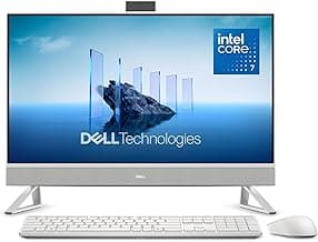 Dell 27 All-in-One Desktop ec27250-27-inch FHD (1920 x 1080) Display, Intel Core 7 Processor 150U, Intel Graphics, 16GB DDR5 RAM, 1TB SSD, Windows 11 Home, Onsite Service - White
