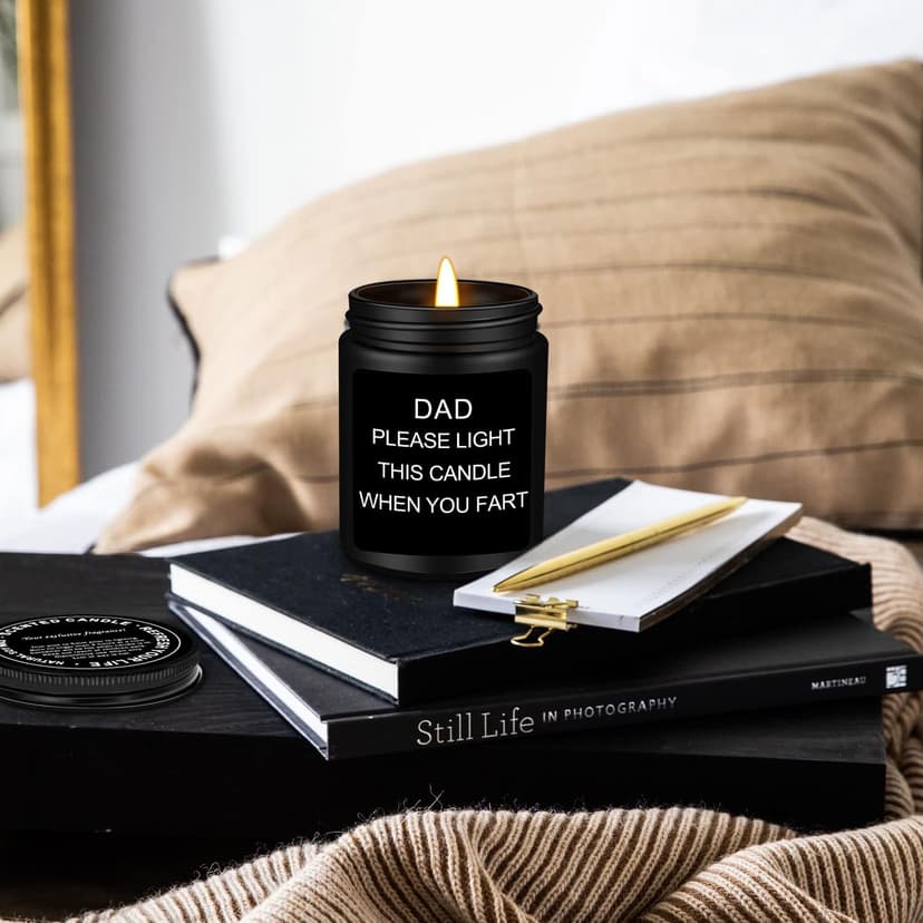 Homsolver Gifts for Dad, Fathers Day Christmas Birthday Dad Gifts from Daughter Son - Sandalwood Scented Candle (7OZ)