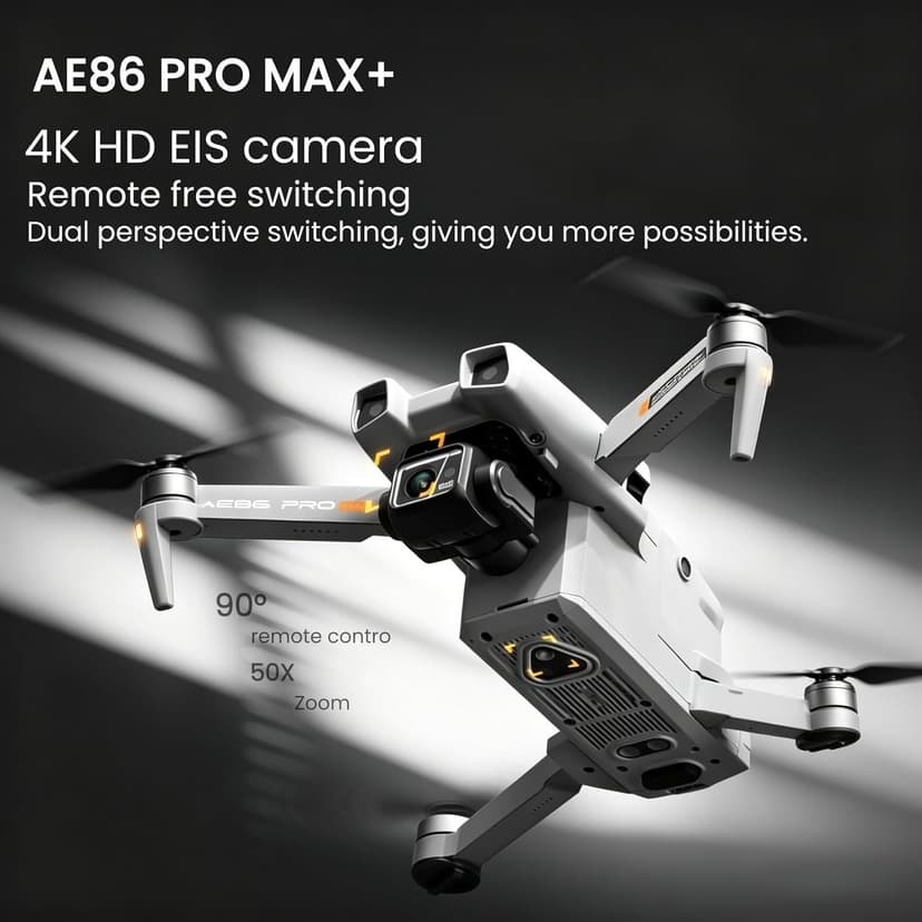 AE86ProMax+Drones with Camera for Adults 4K Video,Touch Screen Tablet Remote and 3-Axis Mechanical Gimbal, 5G Digital Transmission, 360° Laser Obstacle Avoidance, GPS Auto Return,Three 8000mAh 45 Mins Long Endurance, 500g Payload, Smart Follow Waypoint Flight Foldable Quadcopter, Up to 5 Miles Range (Grey) 3 Batteries + 64GB TF Card Bundle)