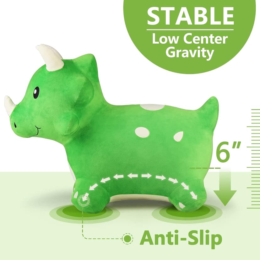 Outside Inflatable Riding Plush Triceratops Bouncing Horse Hopping Toy, Cool Birthday Gifts Age 2 3 4 5 6 Year Old Boy Girl Bouncy Pals Toddler Dinosaur Hopper Toy, Kids Outdoor Ride on Bounce Animal B09B1QZLXW