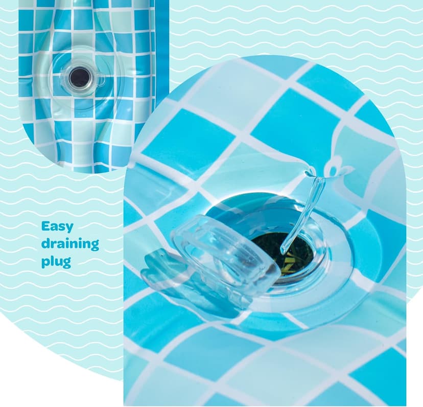 Premium Large Inflatable Pool with Soft Floor, Handles and Drain for Adults and Kids, 90"x60"19" Durable Blow Up Outdoor Swimming Pool for Backyard, Summer Gift, Family Size Kids Pool