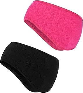 Boao 2 Pieces Ear Warmers for Women Men Fleece Winter Headband Earmuffs Ear Covers for Jogging Running Hiking Cycling Skiing