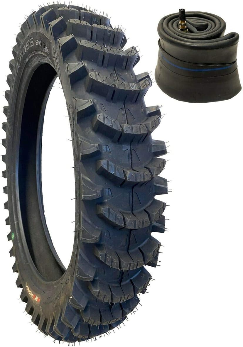 Scoop36 110/100-18 Sand Mud Dirt Bike Tire with Heavy Duty 2.5mm Inner Tube