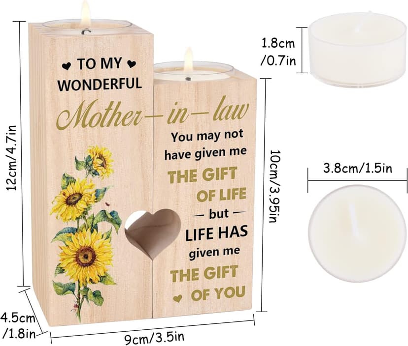 Mother's Day Christmas Birthday Gifts for Mother-In-Law, Mother of the Groom Gifts Mother in Law Gift, Candlestick - Gifts for Mother in Law B0C4JKV1QL
