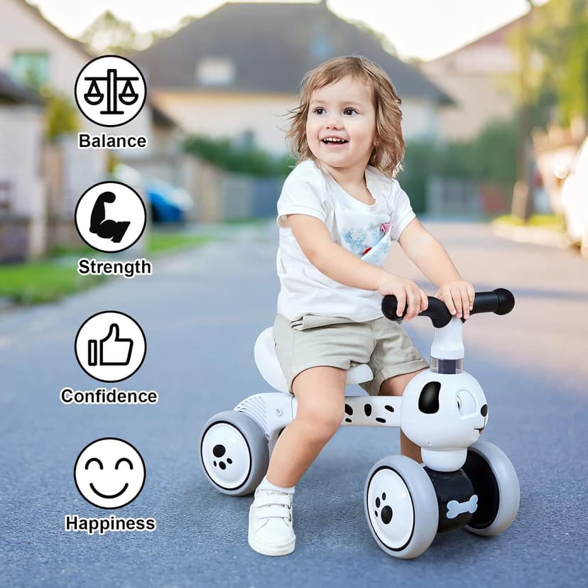 YGJT Baby Balance Bike Toys for 1 Year Old, Birthday Gifts for Boys and Girls, Silent Wheels & Non-Pedal Baby Walker Riding Toys for 10-36 Months Toddlers, Kids First Bike Gifts Spotty Dog B07RFLR3VY