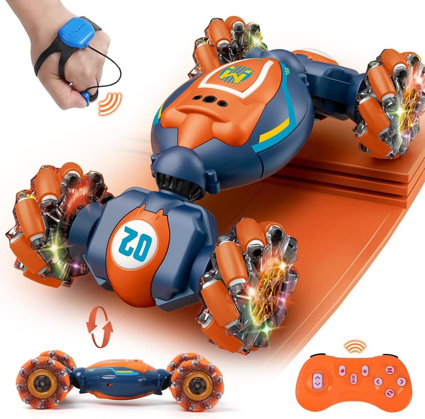 Gesture Sensing RC Stunt Car - Boys Girls Toys Age 6-8-12, 4WD Hand Controlled Remote Control Twist Car with Light & Music,Cool Birthday presents and Ideas Gifts for Kids Age 6 7 8 9 10 11 12 YearsOld B0CT8KCNBD