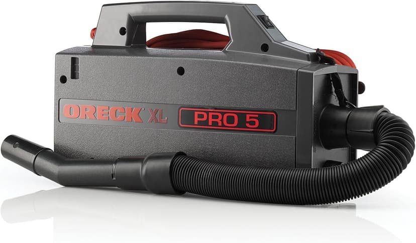 Oreck Commercial XL Pro 5 Super Compact Canister Vacuum Cleaner, Lightweight Bagged Canister Vac with Attachments, Portable, Extended Cleaning Reach, Corded Vacuum Cleaners for Commercial Use