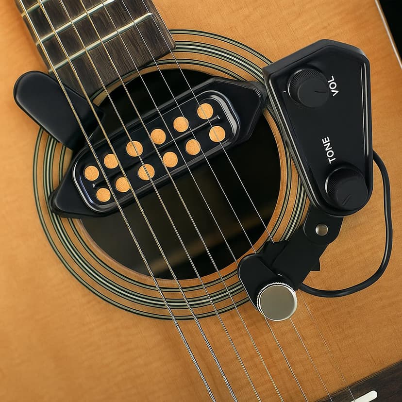 12 Sound Hole Guitar Pickup Acoustic Classical Guitar Transducer with Tone and Volume Control for Acoustic Guitar Cable Length 10 ft