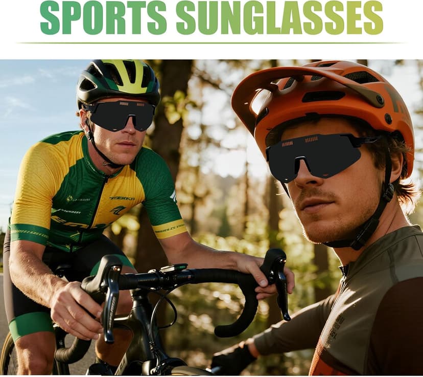 TURVSTPC Sport Running Sunglasses for Women Men, Professional Cycling Glasses Mens Sunglasses Wrap Around Uv400 Protection