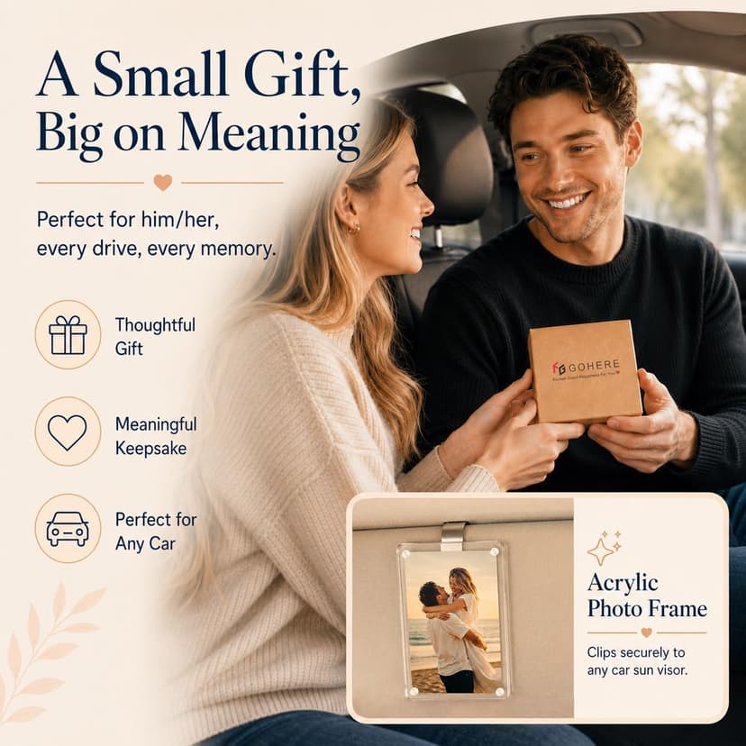 Gift for Boyfriend Husband Girlfriend Dad Car Decorations Interior Picture Holder, Car Visor Photo Clip Magnetic Frame Father's Day Personalized Photo Gifts Cute Car Decor Accessories 3.5 x 2.4 inch (1 PC) B0F5WR9324
